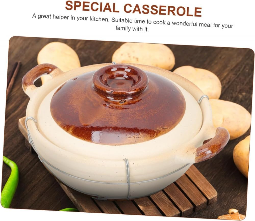 casserole Cooking Pot Milk Pot Pot Soup Bowls Casserole Dish Braiser Pan with Lid Kitchen Essentials South Single Handle Clay Individual