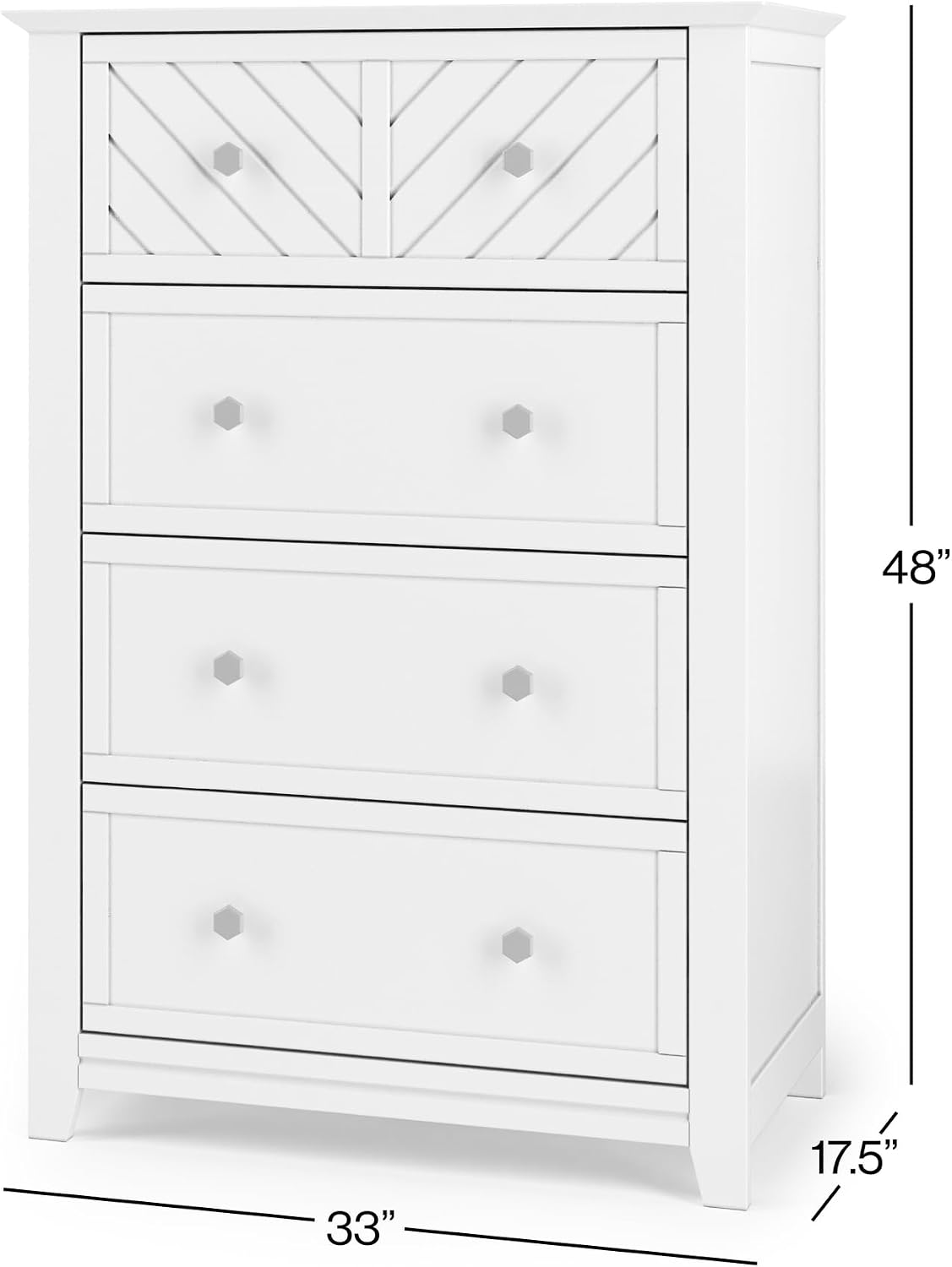 Child Craft Atwood Design 4-in-1 Convertible Baby Crib Nursery Furniture Set, Baby Bed, 3 Drawer Dresser and Chest Drawer, for Babies, Toddlers and Kids Bedroom (3 Piece - Matte White)
