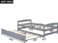 Bellemave Twin Size Kids Bed with Trundle, Wood Twin Daybed with Storage, BedFrames for Kids, Adults, Gray