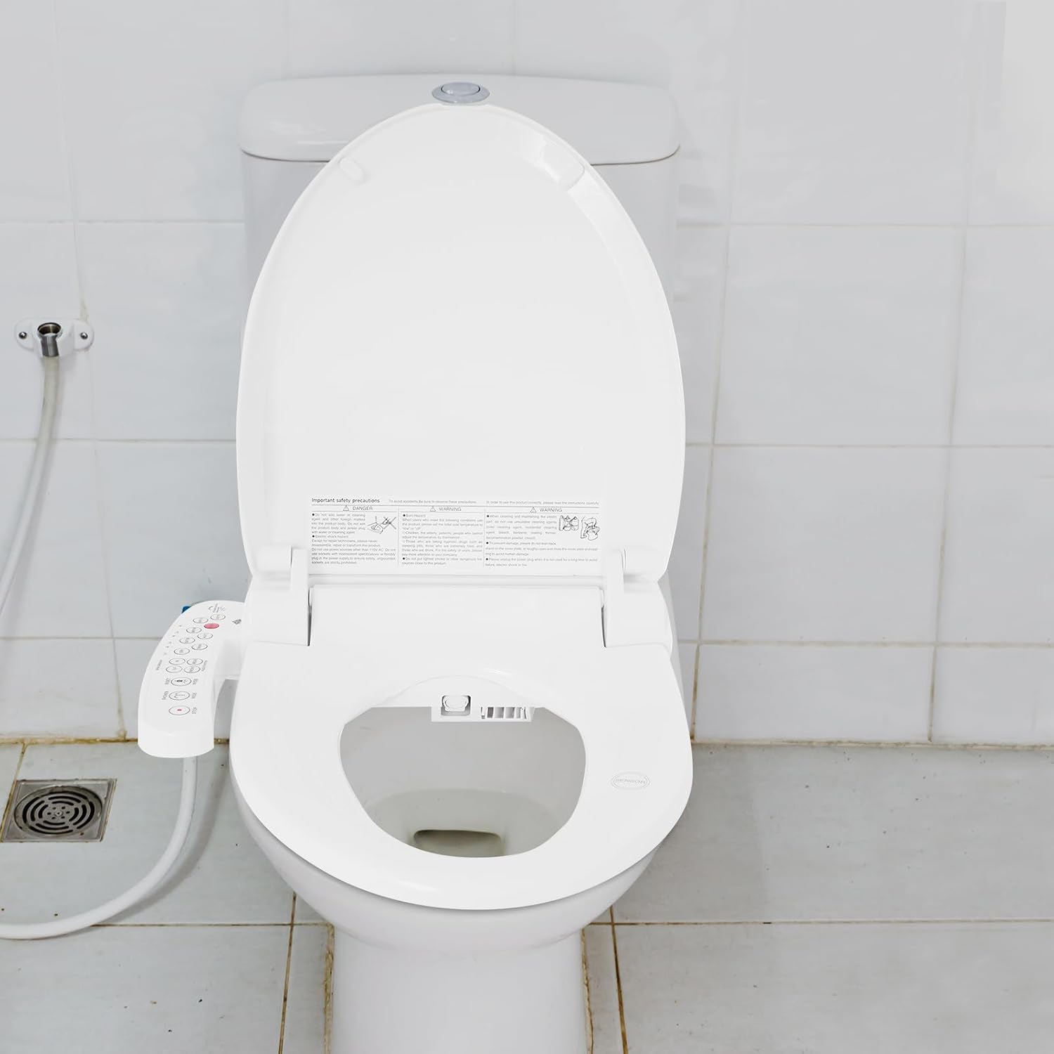 Toilet Seats, Bidet Toilet Seat Elongated, Smart Heated Water Luxury, Electronic Heated Bidet Toilet Seat with Long Power Cord, Smart Touch Panel, Nightlight, Temperature Controlled Wash