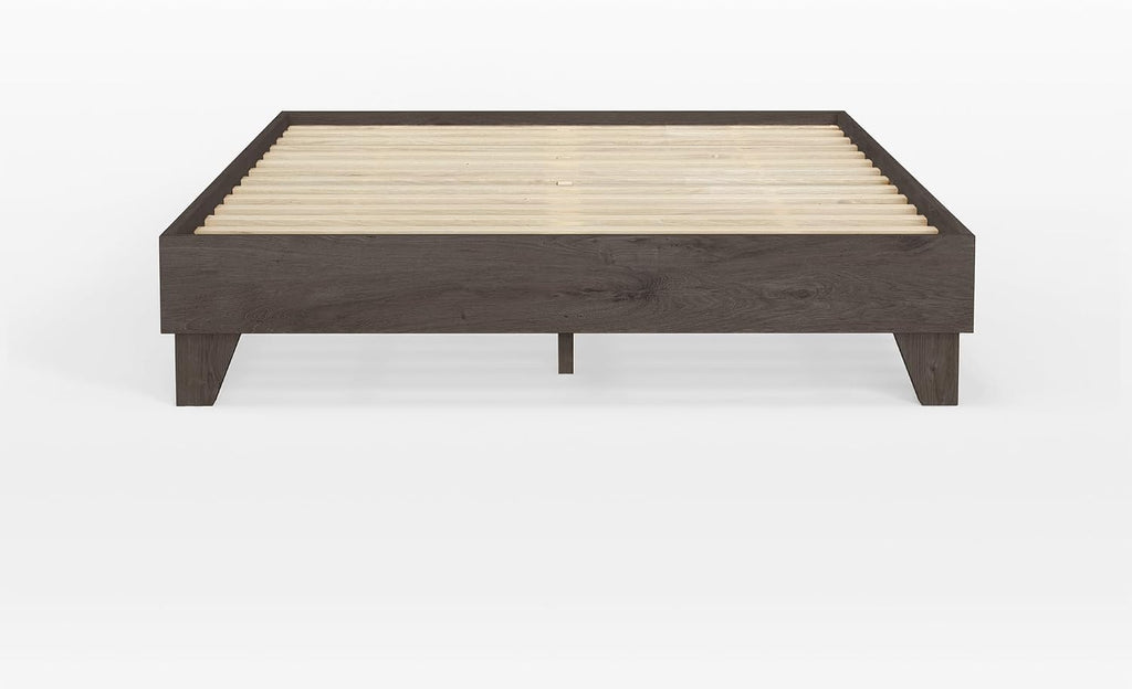 eLuxurySupply Wooden Platform Bed Frame California King Size, Black - Low Profile, No Box Spring Needed, Easy Assembly, Wooden Modern Minimalist Style