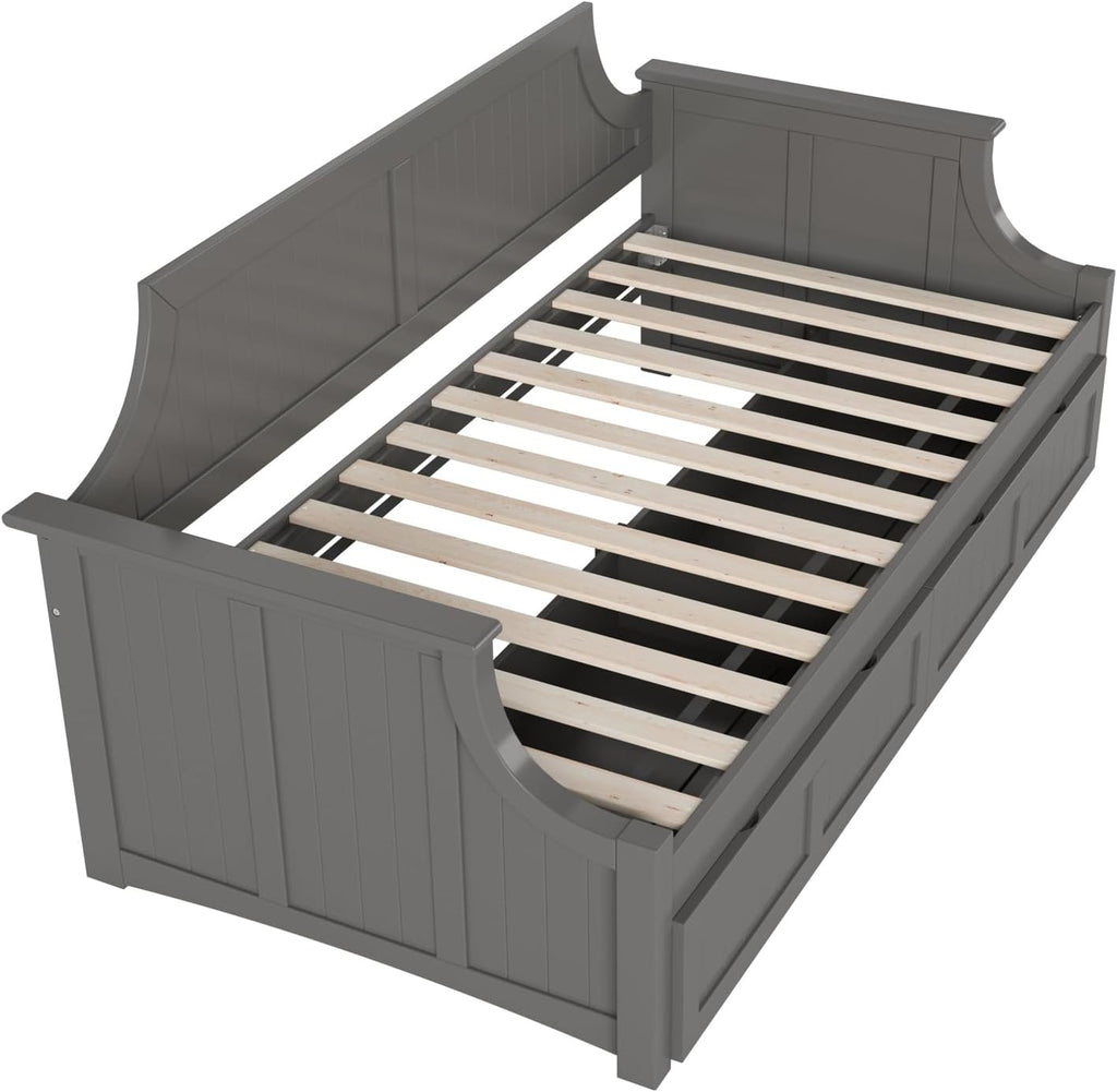 AFI Cambridge Twin Wood Daybed with Set of 2 Drawers in Grey