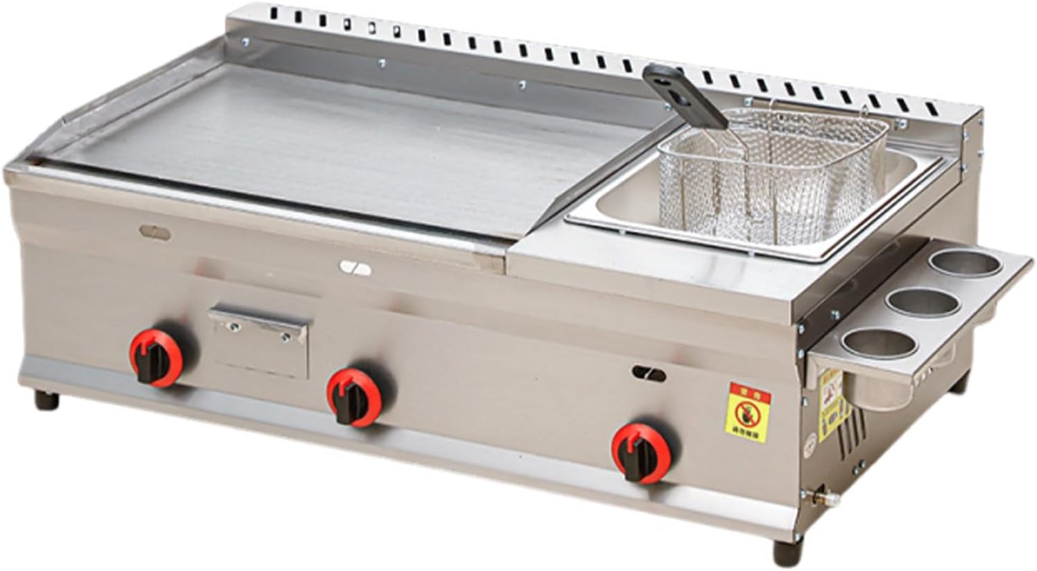 Commercial Gas Cooker Flat Top Gas Griddle Fryer, Professional Frying Unit With Consistent Heat Output for Food Truck and Street Food(Commercial)