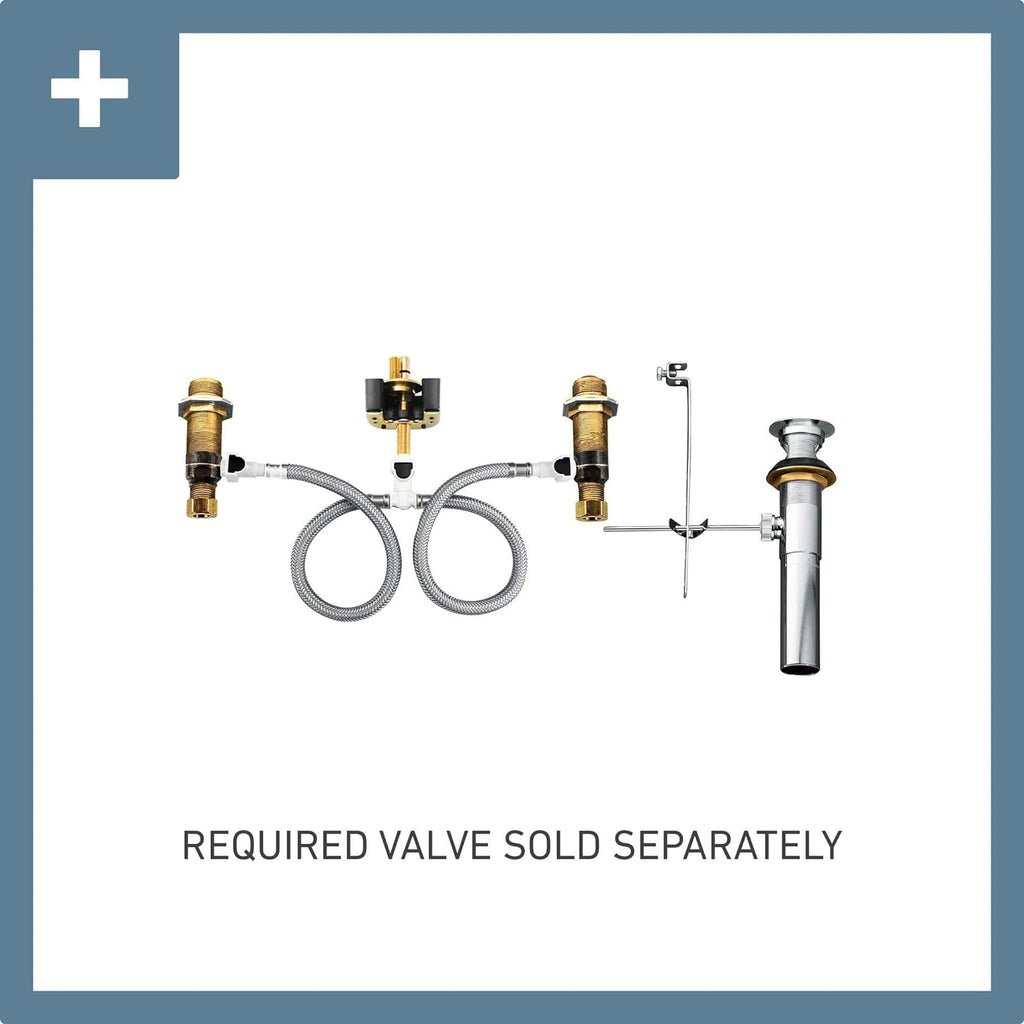 Moen Voss Matte Black Two-Handle Widespread Bathroom Faucet Trim Kit, Valve Required, T6905BL