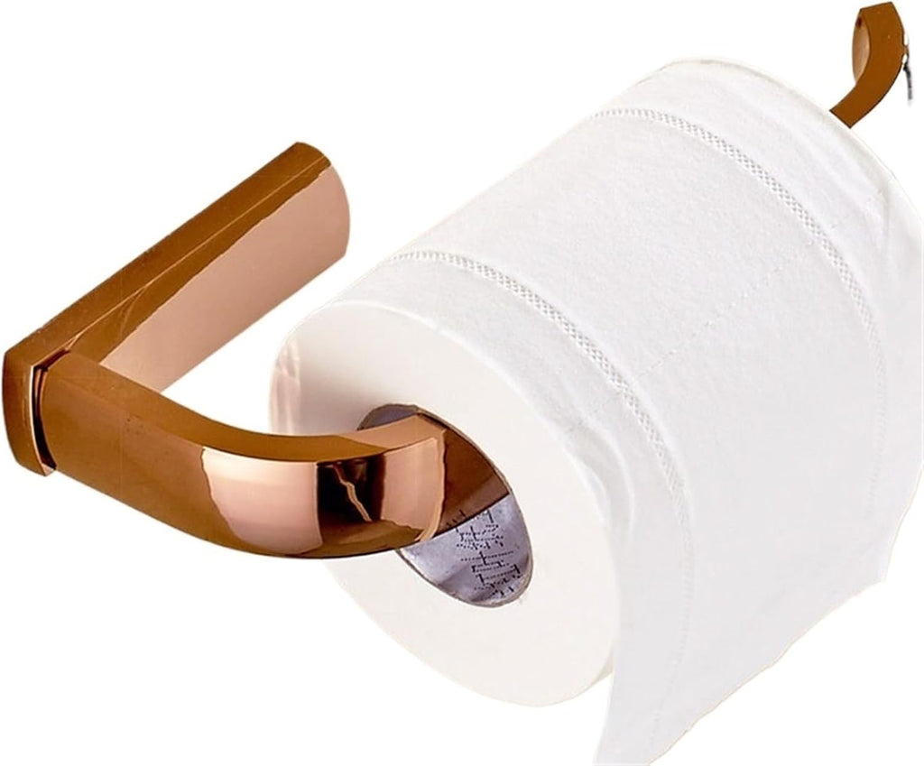 Bathroom Hardware Set Rose Gold Brass Robe Hook Towel Rail Rack Bar Tissue Paper Holder Accessories Wall Mount Lzh105(Toilet Paper Holder)