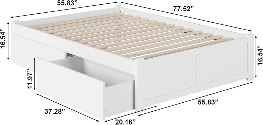 AFI Concord Platform Bed with Footboard & Storage Drawers