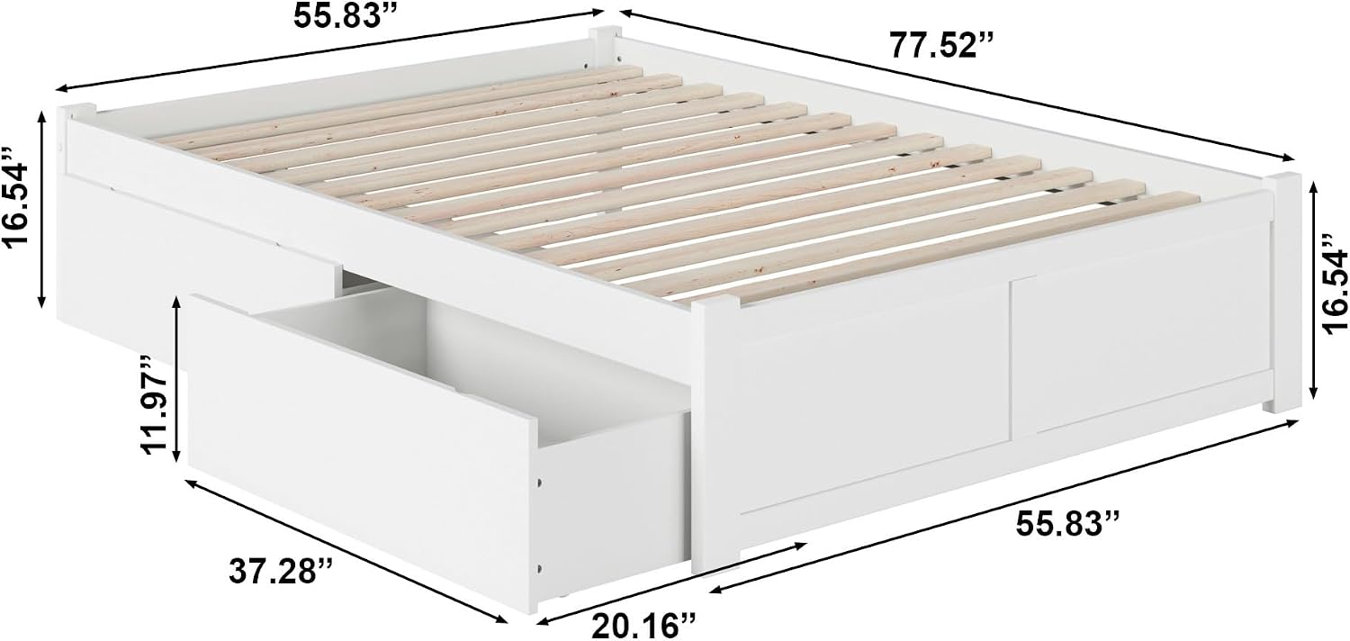 AFI Concord Platform Bed with Footboard & Storage Drawers