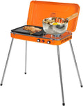 Portable Gas Grill 2-in-1 Small Propane Grill and Griddle Combo 5,860 BTU Burner Camping Grill Propane Portable Gas Grills for Outdoor Cooking, Camping, BBQ, Tailgating