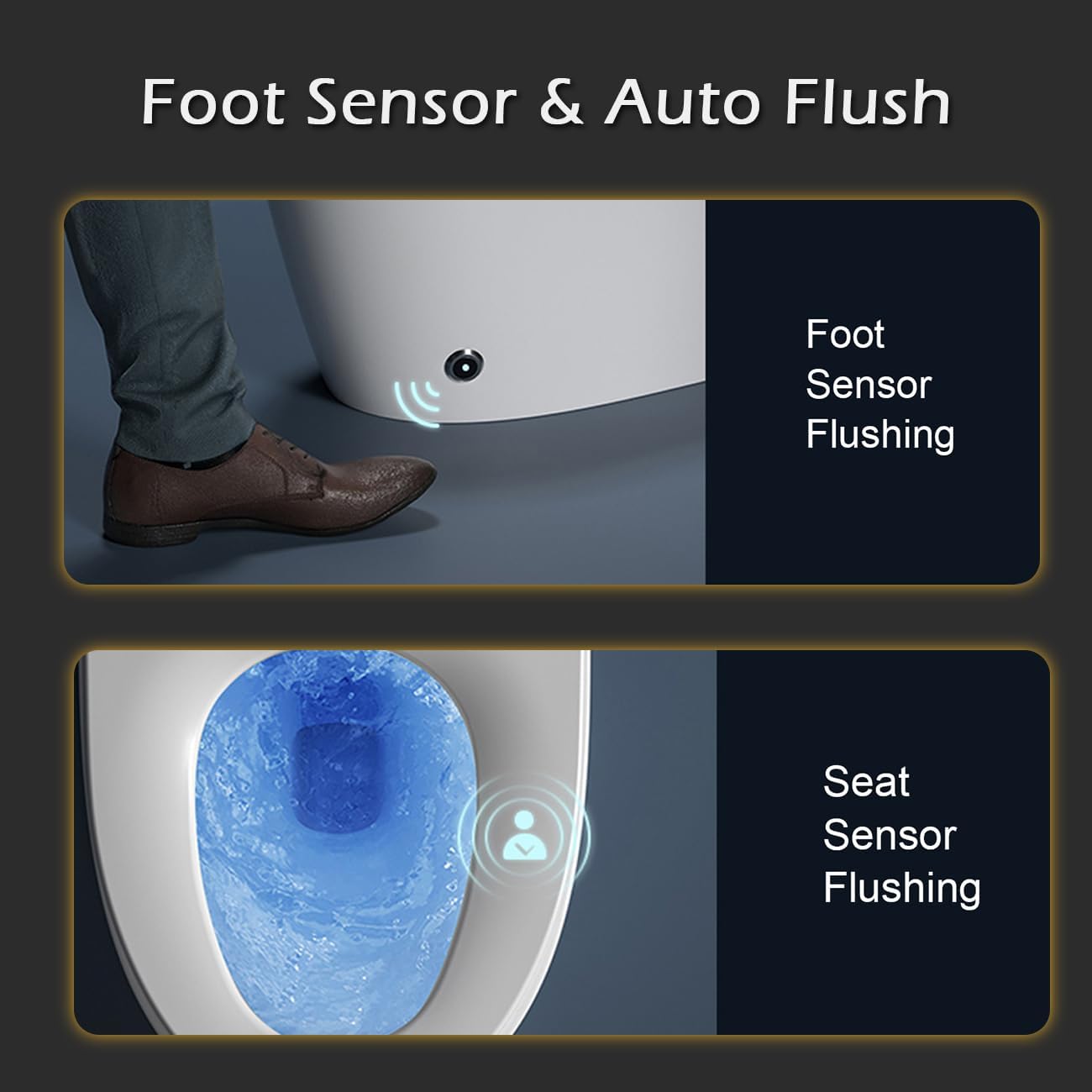 Smart Toilet with Bidet Built in,Bidet Toilet with Elongated Heated Seat,Foot Sensor,Auto Flush,Sprayer and Dryer,One Piece Tankless Toilets for Bathroom(ST016-WBKD)