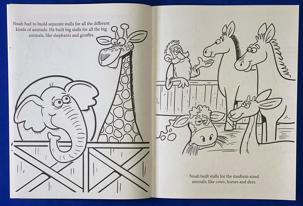 ZOCO – Noah's Ark – Custom Coloring Books for Kids (250 Bulk Pack, Without Crayons) – Christian Religious Activity Books for Sunday School, VBS, CCD, Church Crafts and Events