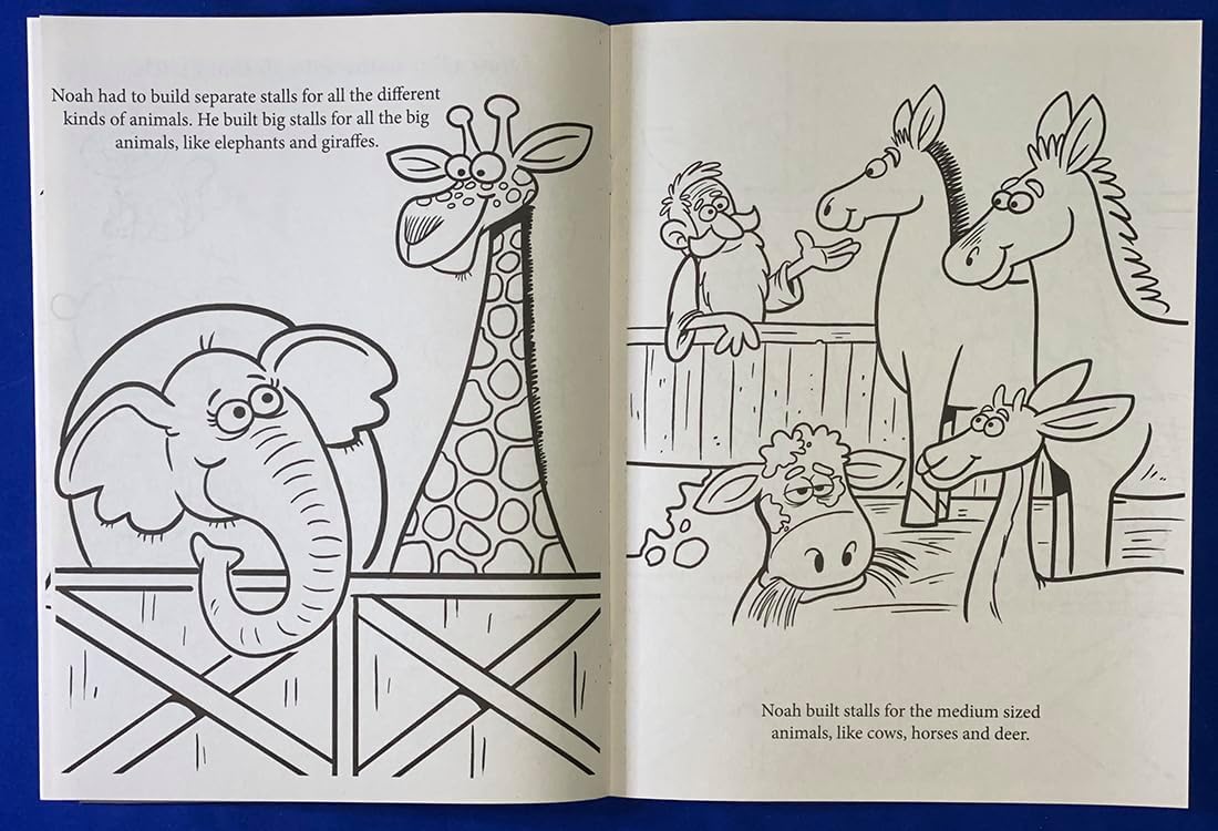 ZOCO – Noah's Ark – Custom Coloring Books for Kids (250 Bulk Pack, Without Crayons) – Christian Religious Activity Books for Sunday School, VBS, CCD, Church Crafts and Events