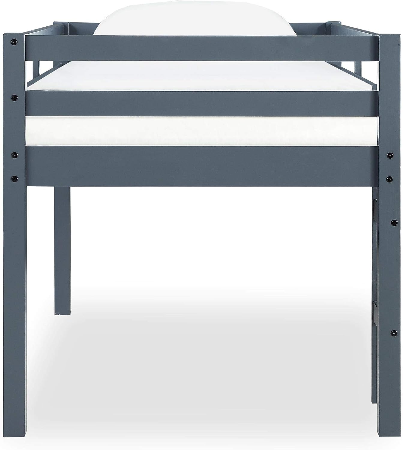 DHP Milton Twin Loft Bed, Space Saving Design, Solid Pine Wood, White Finish