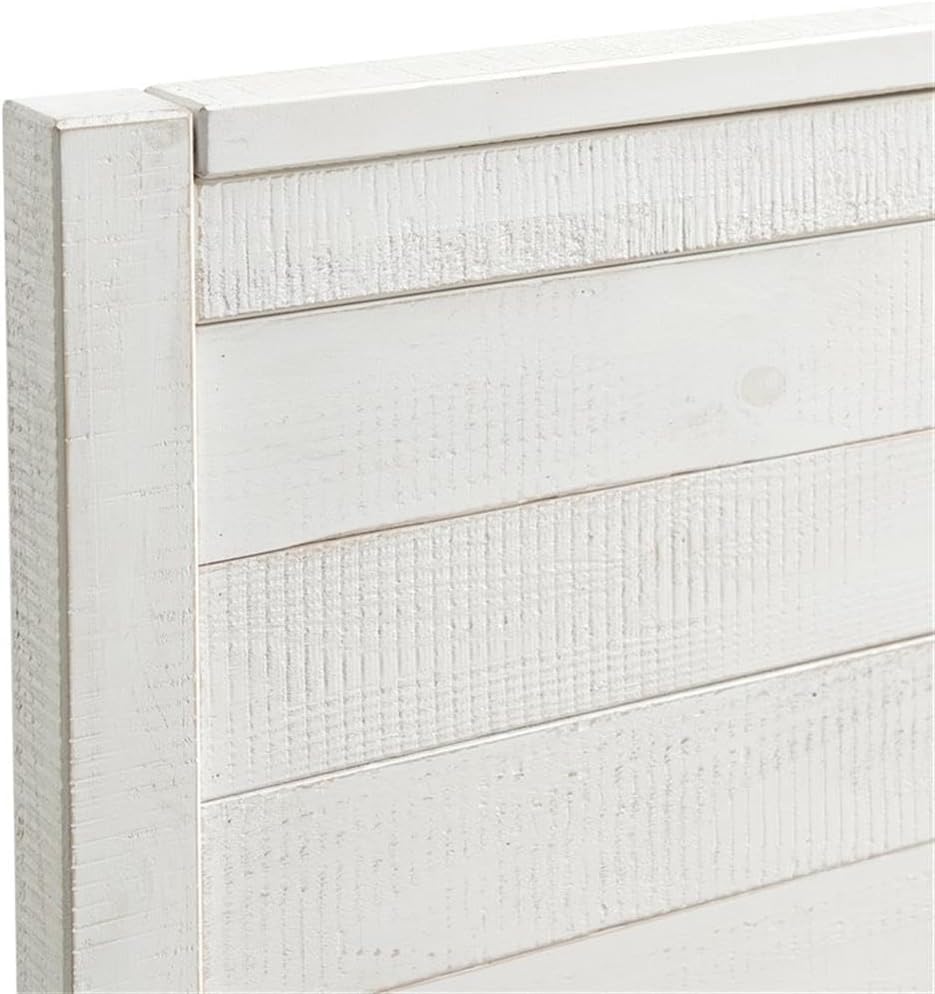 Alaterre Furniture Windsor 3-Piece Kids Bedroom Set - Twin Panel Bed with Rustic White Finish, Includes 2 Nightstands with Metal Drawer Glides, Perfect for Children's Room or Guest Room