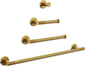 Brushed Gold Bathroom Hardware Accessories Set, Knurled SUS304 Stainless Steel Kit, Towel Bar, Ring, Robe Hook, Paper Holder, Wall Mounted