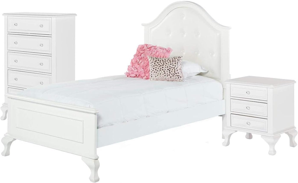 Picket House Furnishings Jenna 3 Piece Twin Kids Bedroom Set in White