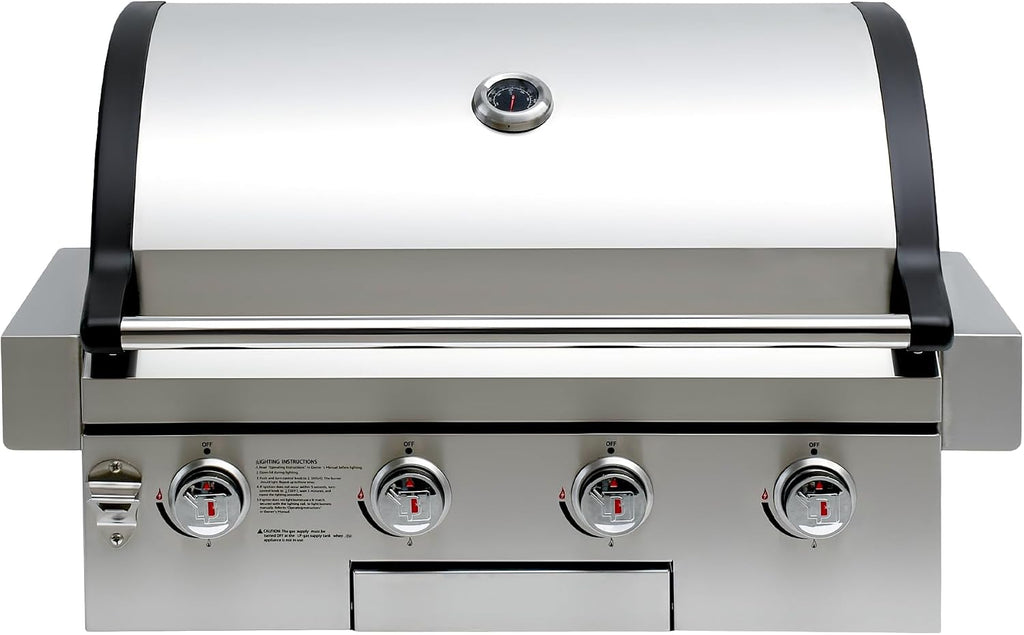 Flintex 30-inch Built-in BBQ Gas Grill (NG/LPG Convertible), 4-Burner Outdoor Kitchen Gas/Propane Grill with Griddle Combo, Stainless Steel Built-in Outdoor BBQ Grill for Outdoor Kitchen