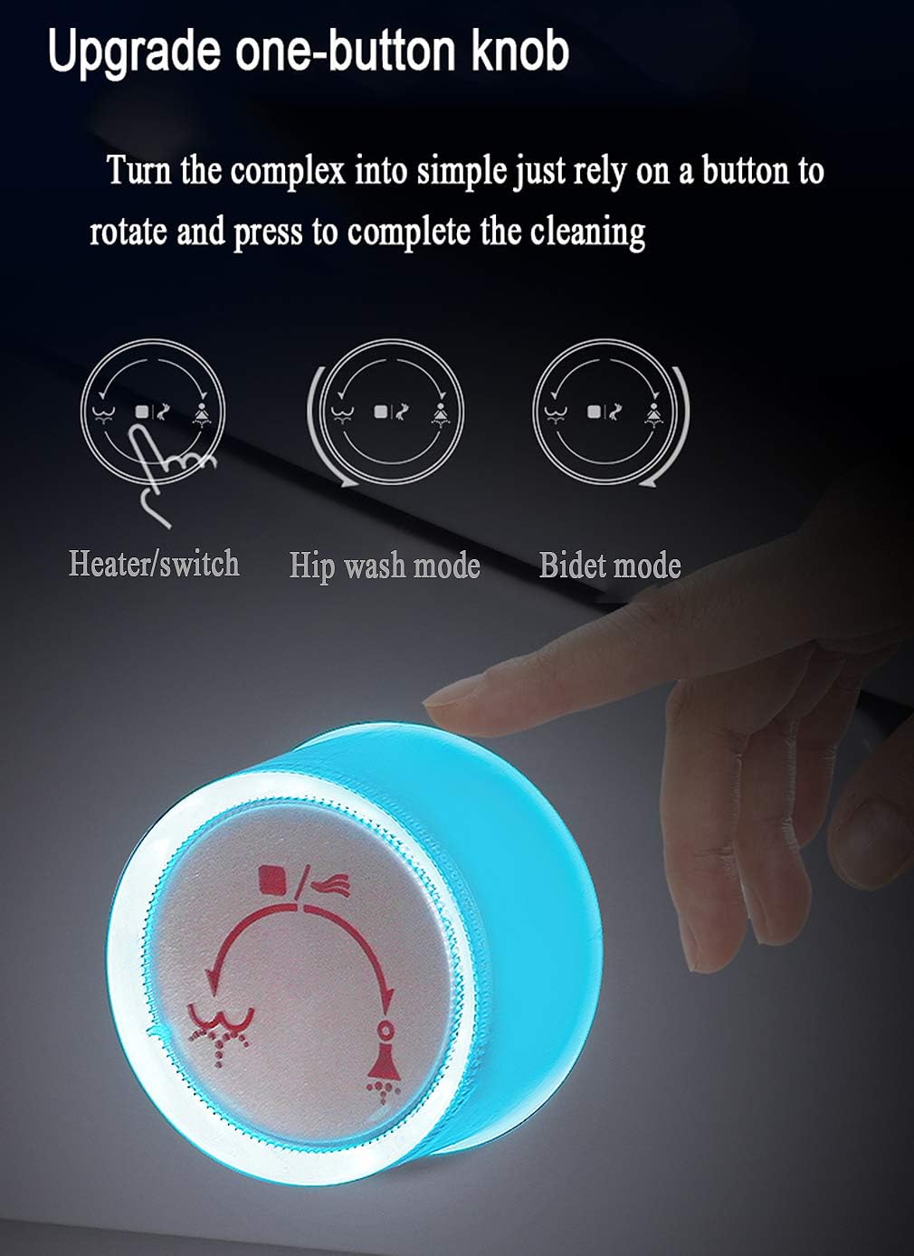 Light Mode Indicator Light Bidet Toilet Seat with Heated Seat Temperature,Instant Heating System,Advanced Self-Cleaning Steel Nozzle