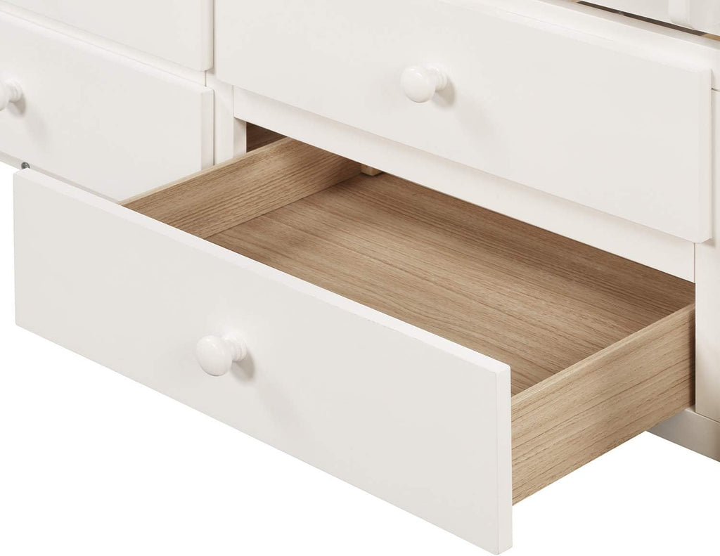 Harper & Bright Designs Twin Over Twin Bunk Bed with Trundle and Storage, Solid Wood Bunk Bed Frame with 3 Drawers for Kids, Teens, Adults (White)