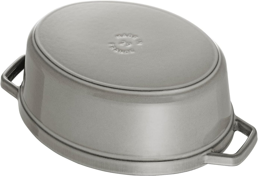 Staub Cast Iron 1-qt Oval Cocotte - Graphite Grey