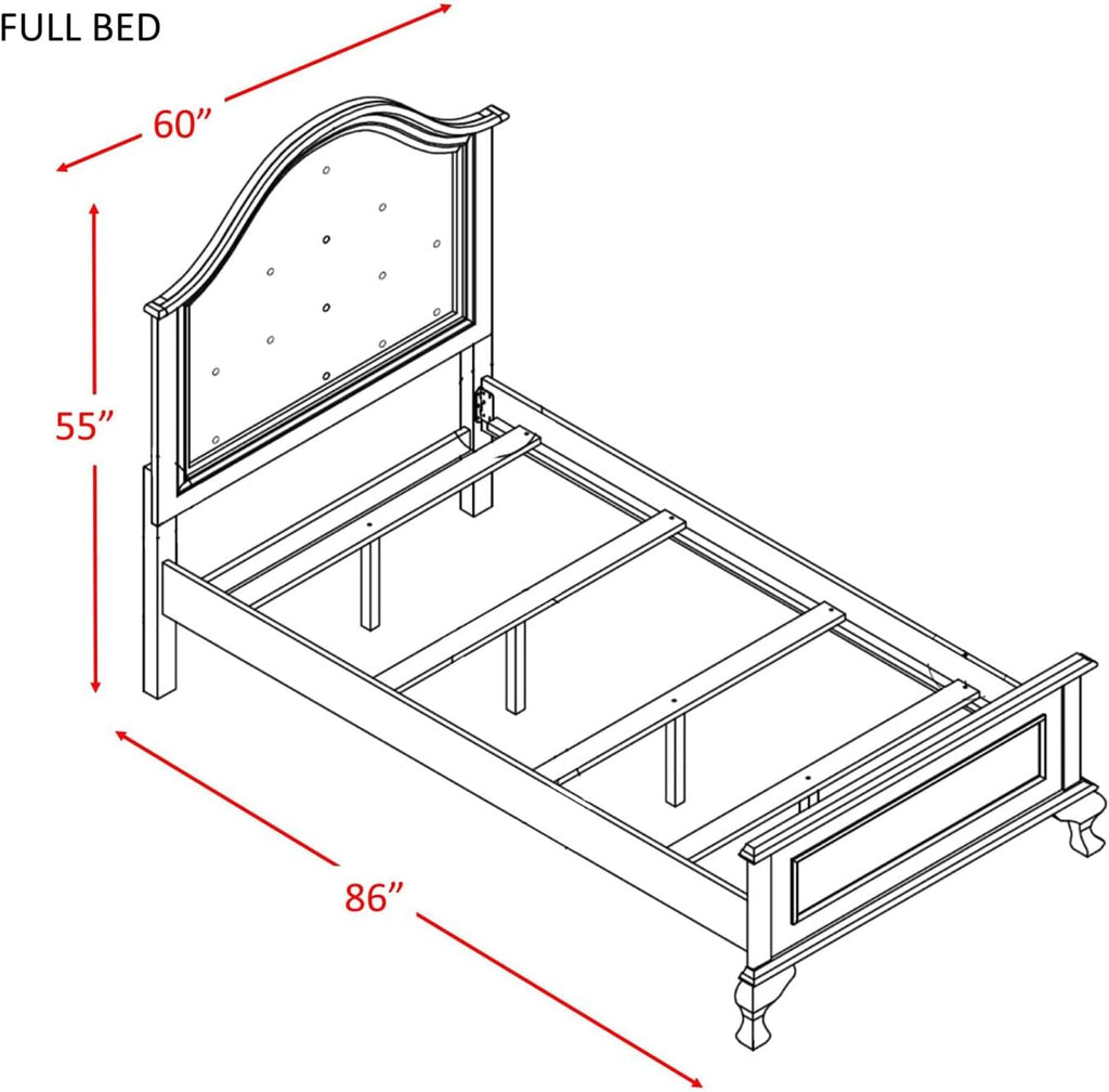 Picket House Furnishings Jenna 3 Piece Full Kids Bedroom Set in White