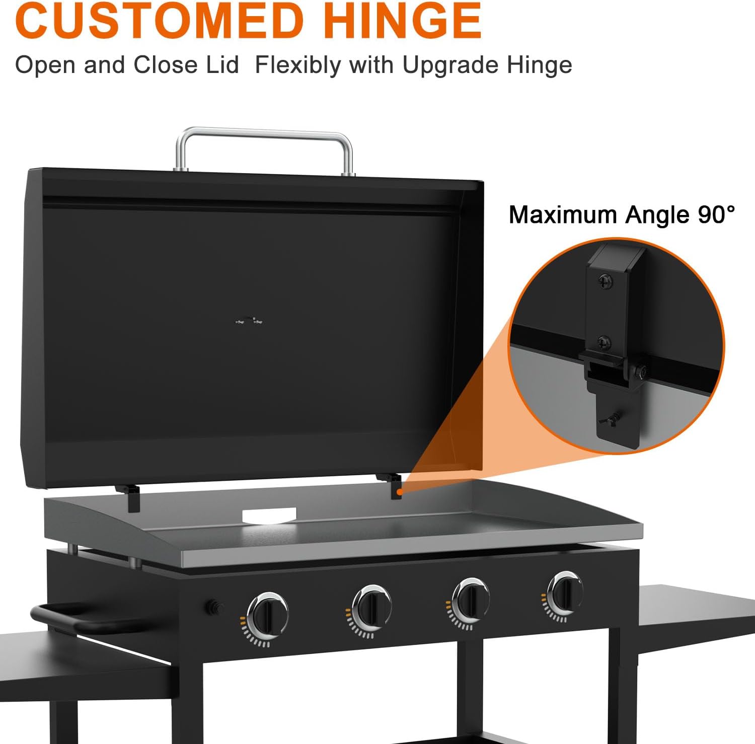 Upgraded Hinged Lid for Blackstone 36 inch Griddle 1554 1863 1825 1818 1565 1560 2149 1841 1866 2122, Hard Cover Hood for Blackstone 36' Griddle, Universal Lid for Most Brand 36-Inch Griddles