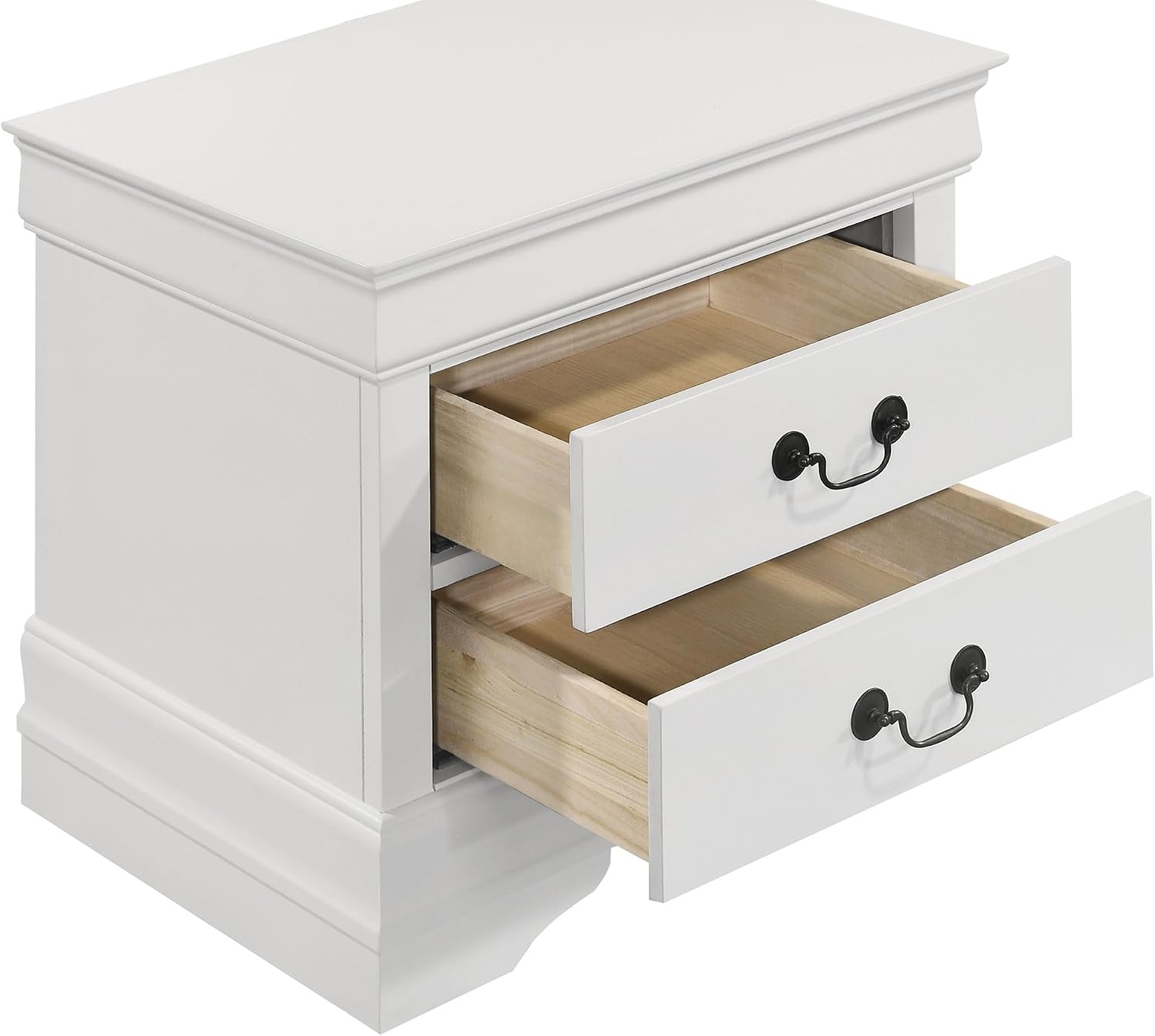 Coaster Home Furnishings Louis Philippe Traditional 4-Piece Bedroom Set Twin Size Sleigh Bed Frame 47-inch Headboard White 202441T-S4