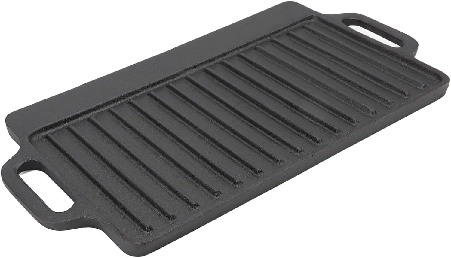 Cast Iron Heavy Duty Grill Griddle for Uniform Heating and Durable Cooking, for Steak, Chicken, Pancakes, Bacon and Eggs, with Easy Grip Handles, Stove Top Griddle for Household (51x23CM)