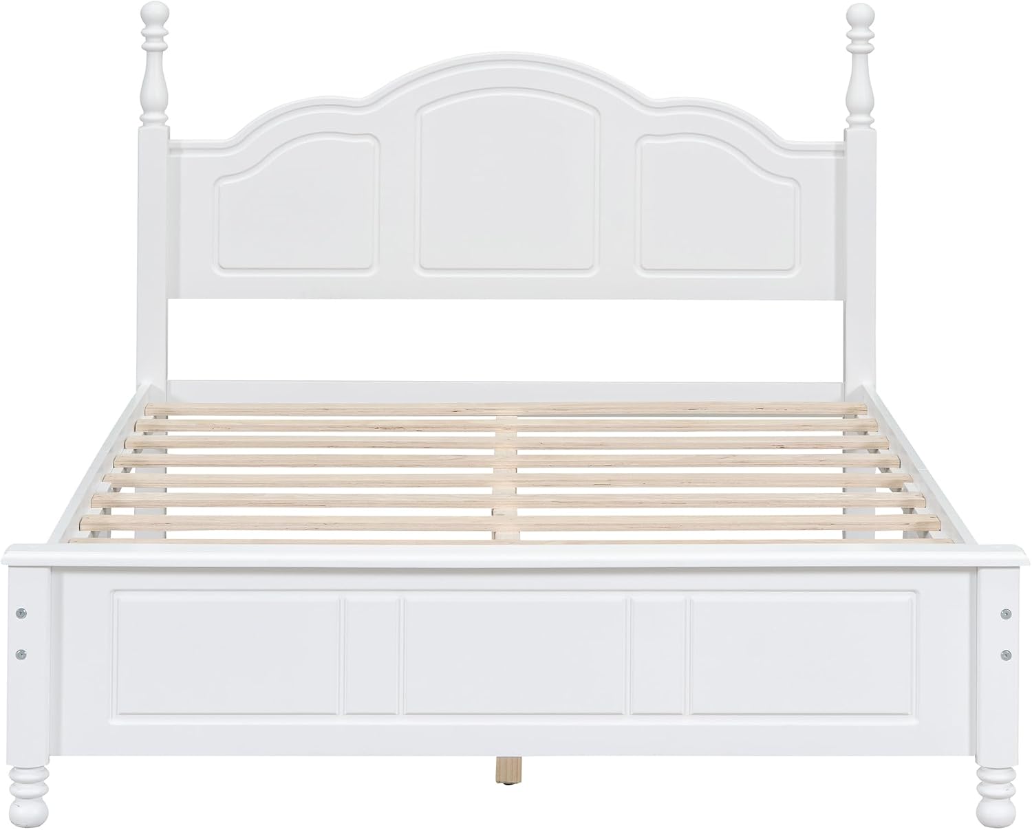 Flieks 3-Pieces Bedroom Sets,Full Size Wood Platform Bed Frame for Boys Girls Kids Adults Toddler and Two Nightstands-White