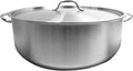 TrueCraftware- 30 Quart Stainless Steel Braiser Pot with Encapsulated Base and Cover - Heavy-Duty Brazier Pot Cookware Braiser for Soup Meat Bread Baking Dishwasher Safe and Oven Safe NSF Certified