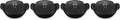 Le Creuset Enameled Cast Iron Gourmand Collection Set of 4 Mini Round Braiser, .3 qt., Matte Black w/Stainless Steel Knob