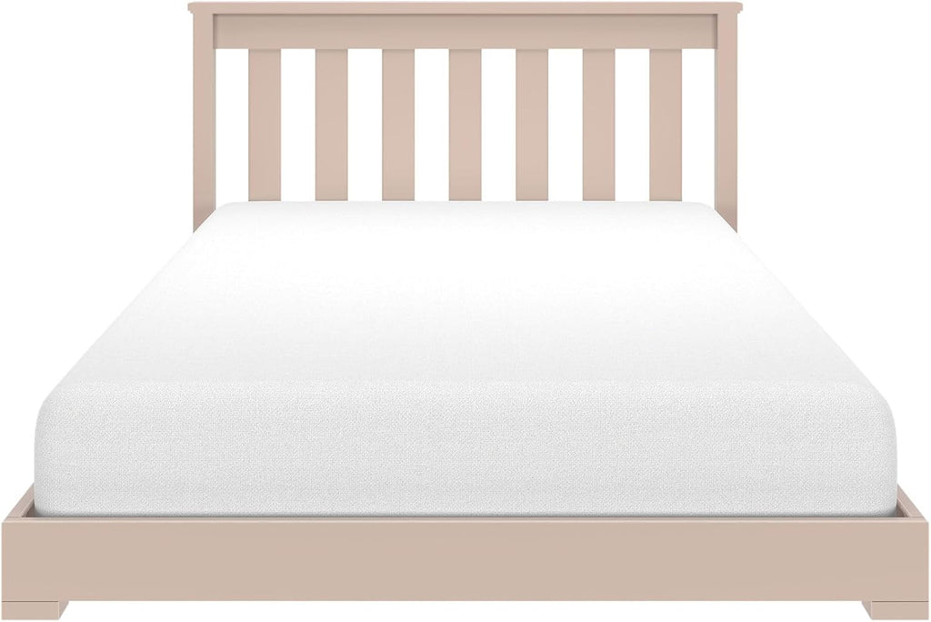 Max & Lily Classic Twin Floor Bed, 79.75 Inches, Solid Wood Low Bed Frame for Kids, Modern Floor Bed for Bedroom, Blossom