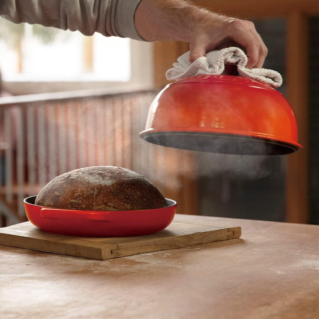 Le Creuset Enameled Cast Iron Signature Round Bread Oven, 9.5 inch, Flame