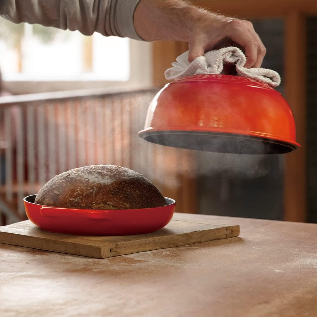 Le Creuset Enameled Cast Iron Signature Round Bread Oven, 9.5 inch, Flame