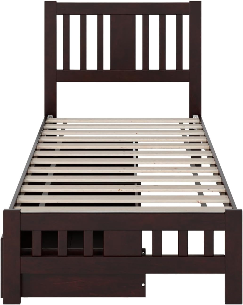 AFI, Tahoe Twin Platform Bed with Matching Footboard & Set of 2 Under-Bed Storage Drawers, Espresso