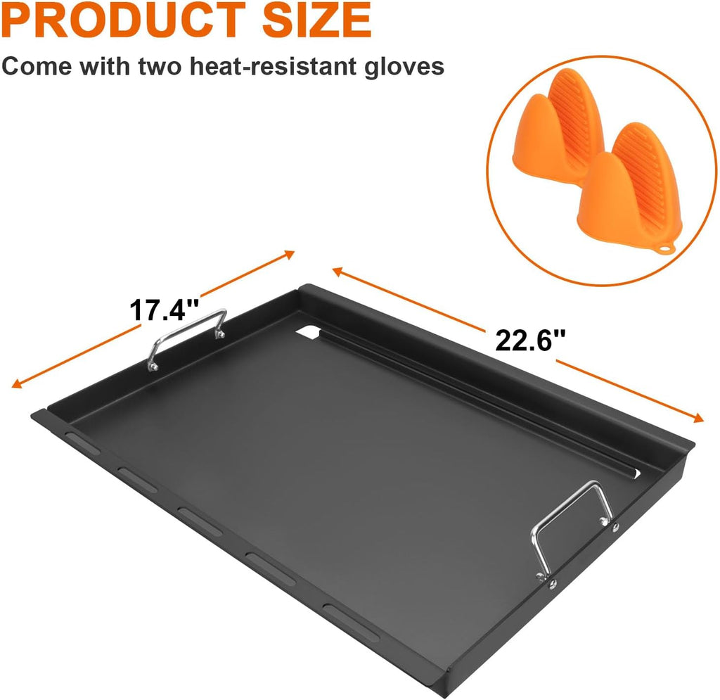 6787 Full-Size Griddle Inserts & 7658 Cast Iron Grill Griddle for Weber Spirit 300 & Spirit II 300 Series Grills, Flat Top Griddle for Weber Spirit I & II E-310 E-320 S-310 S-320