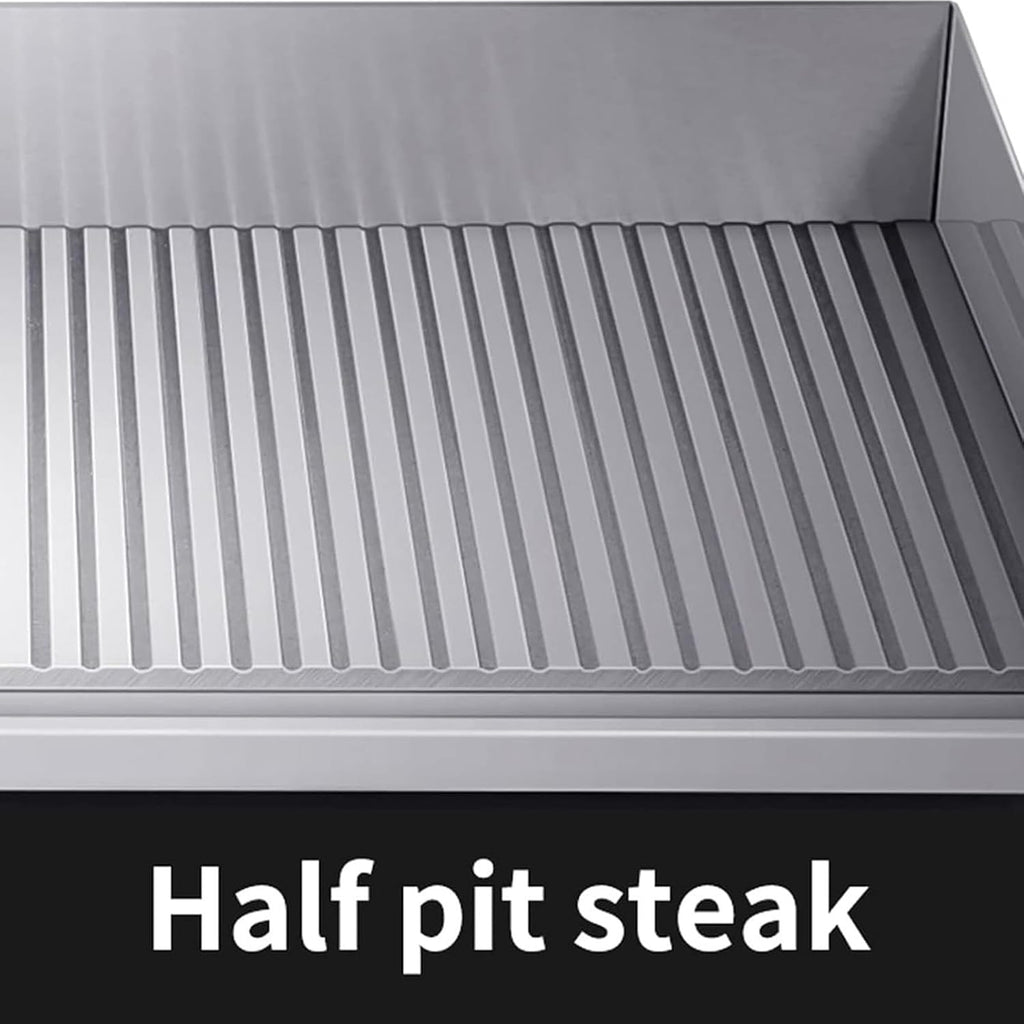28.7' Commercial Electric Griddle, Electric Countertop Flat Top Griddle 220V 4400W Half Grooved/Flat