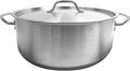 TrueCraftware- 25 Quart Stainless Steel Braiser Pot with Encapsulated Base and Cover - Heavy-Duty Brazier Pot Cookware Braiser for Soup Meat Bread Baking Dishwasher Safe and Oven Safe NSF Certified