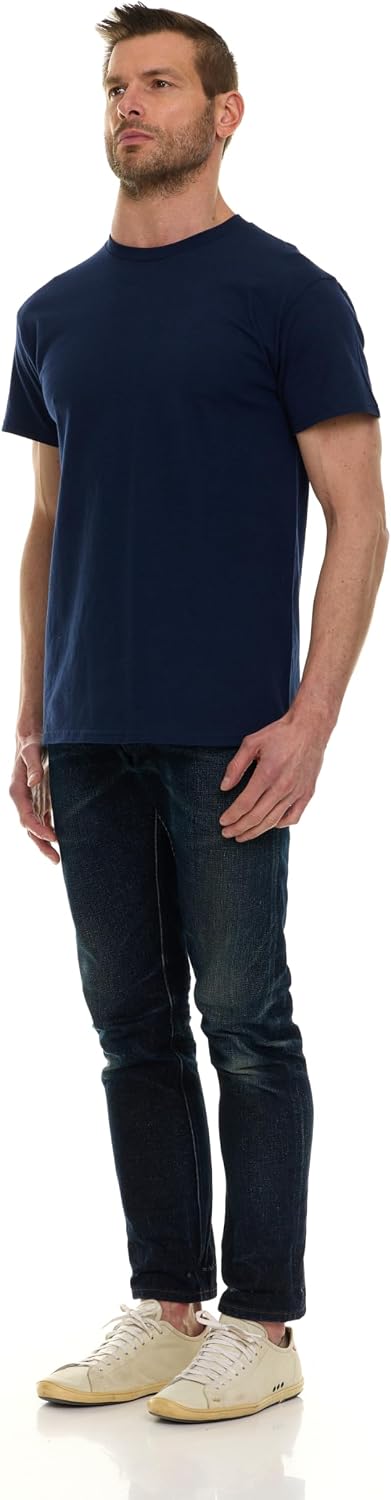 12 Pack Men's Cotton Short Sleeve Lightweight T-Shirts, Bulk Crew Tees for Guys, Solid Bright Colors T-Shirt