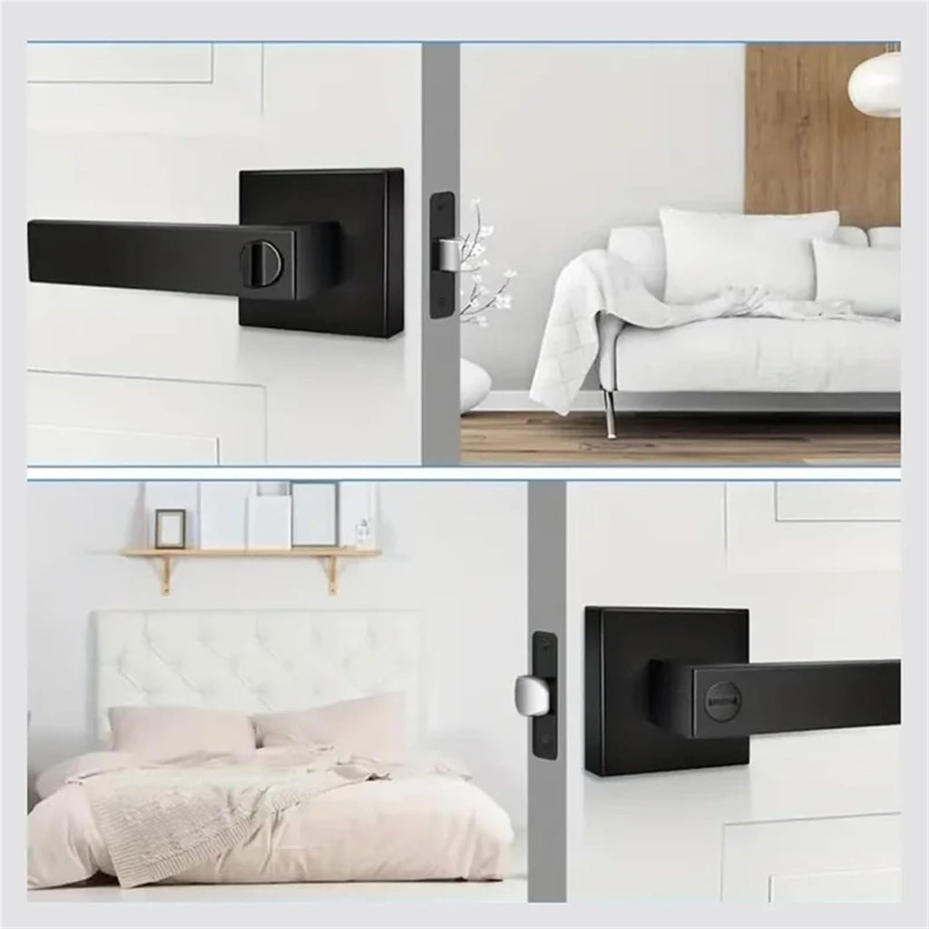 B97A-Door Lever, Keyless Interior Door Knobs, Privacy Locksets for Bedroom Bathroom, Modern Handles