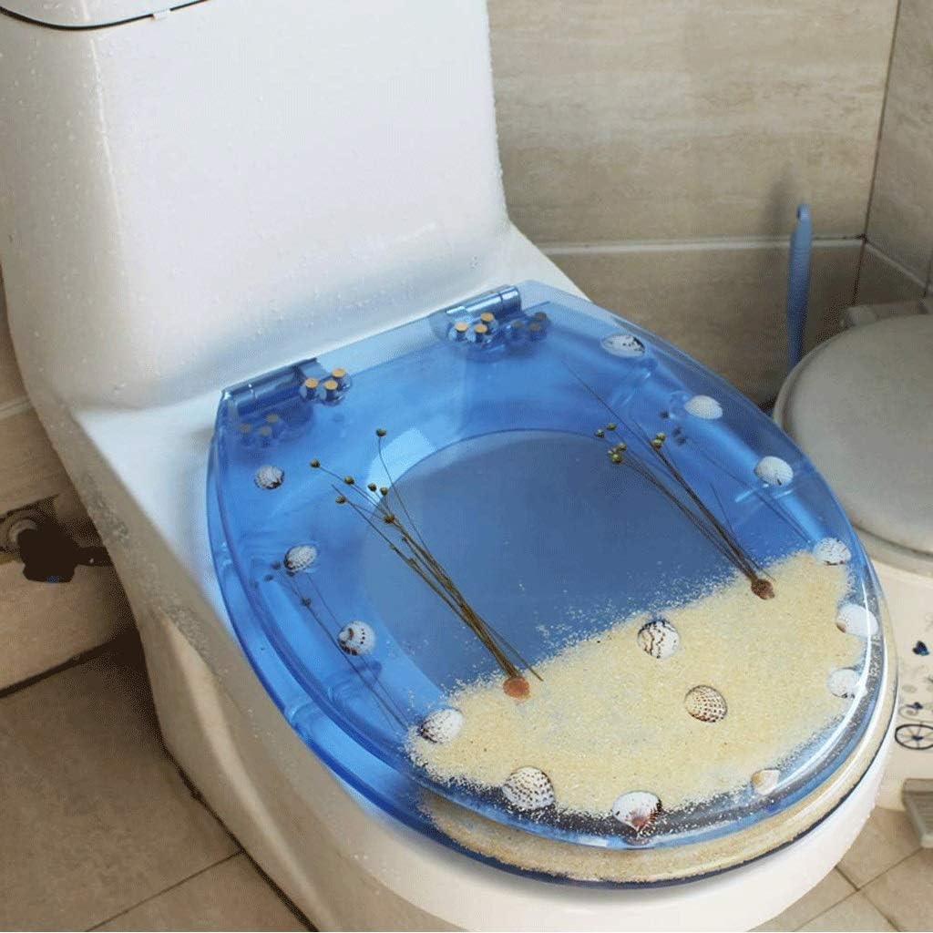 Transparent Aquarium Round Standard Size Toilet Seat 3D Effects Heavy Duty Lid with