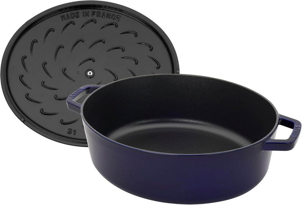 Staub Cast Iron 6.25-qt Shallow Oval Dutch Oven - Dark Blue