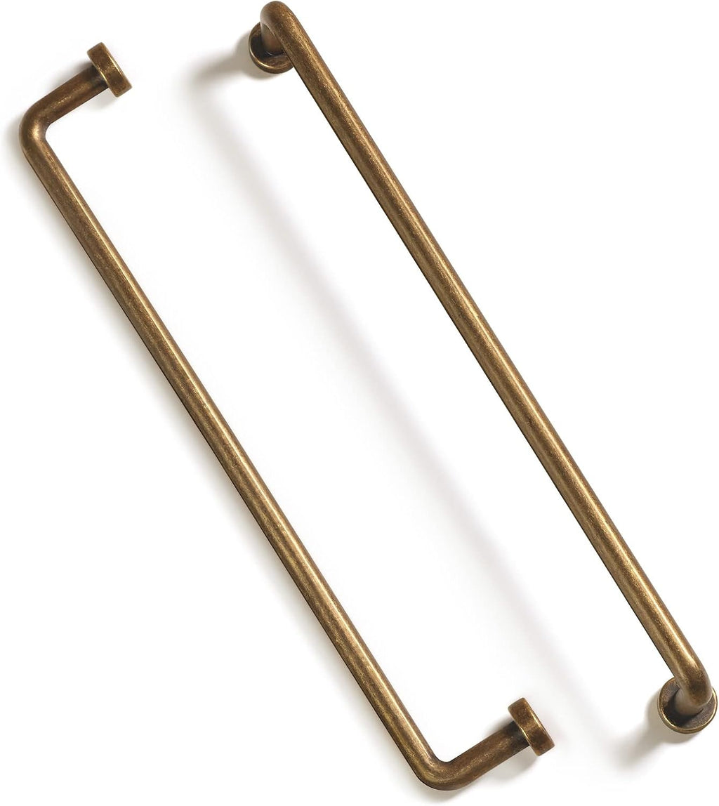 Goo-Ki 12 Pack 7 9/16'' Center to Center Antique Brass Cabinet Bar Pulls Vintage Drawer Handles Closet Classic Retro Home Kitchen Improvement Hardware