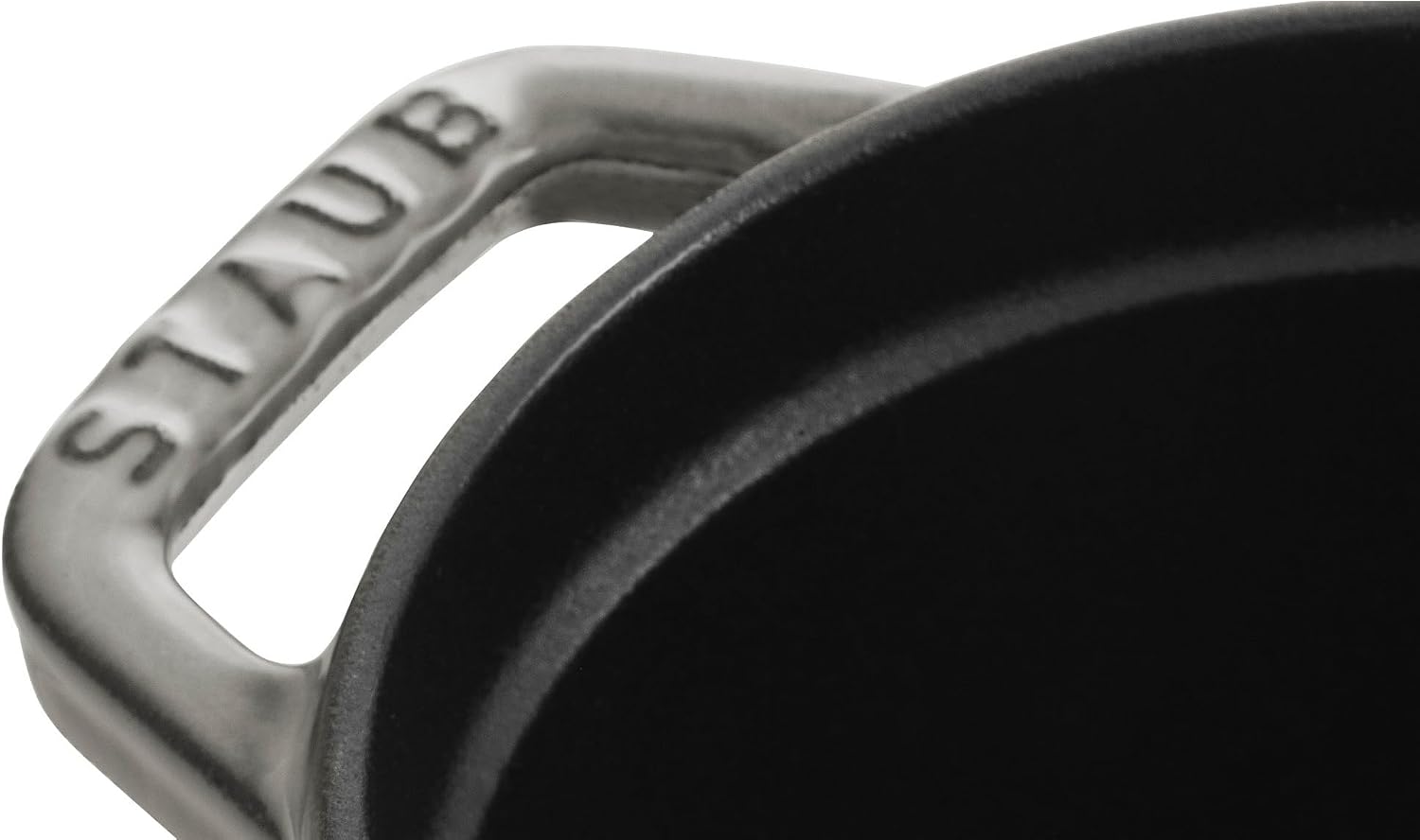 Staub Cast Iron 1-qt Pig Cocotte - Graphite Grey, Made in France