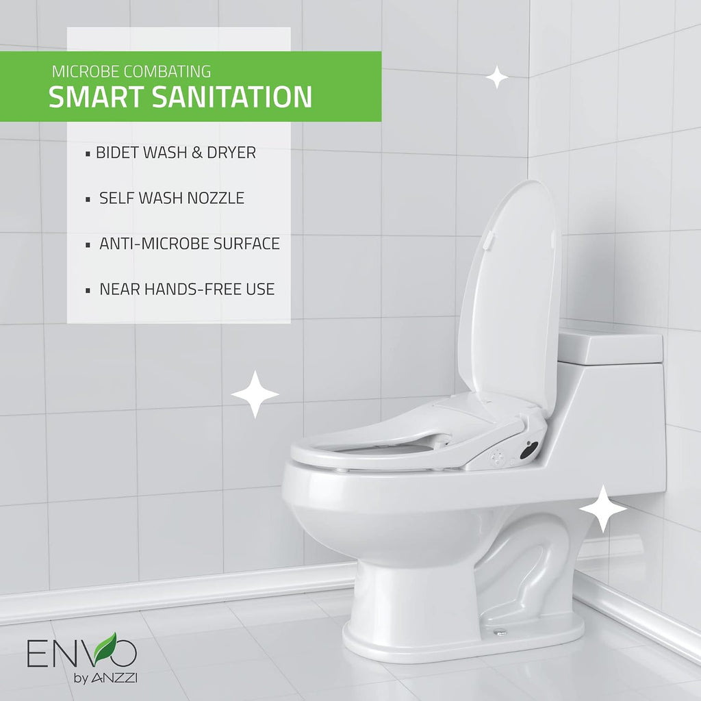 Ember Elongated Smart Electric Bidet Toilet Seat with Remote Control and Heated Seat