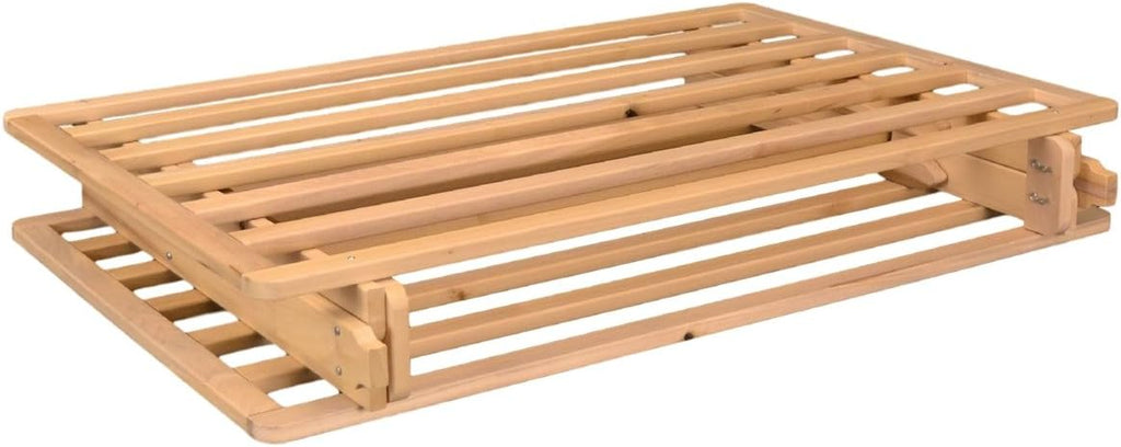 KD Frames Fold Platform Bed - Twin XL Bed Frame - Unfinished Wood Bed Frame - Natural, Minimalist Bed - Foldable Mattress Frame - Easy Assembly, No Box Spring Needed - Solid Wood Twin XL Platform Bed