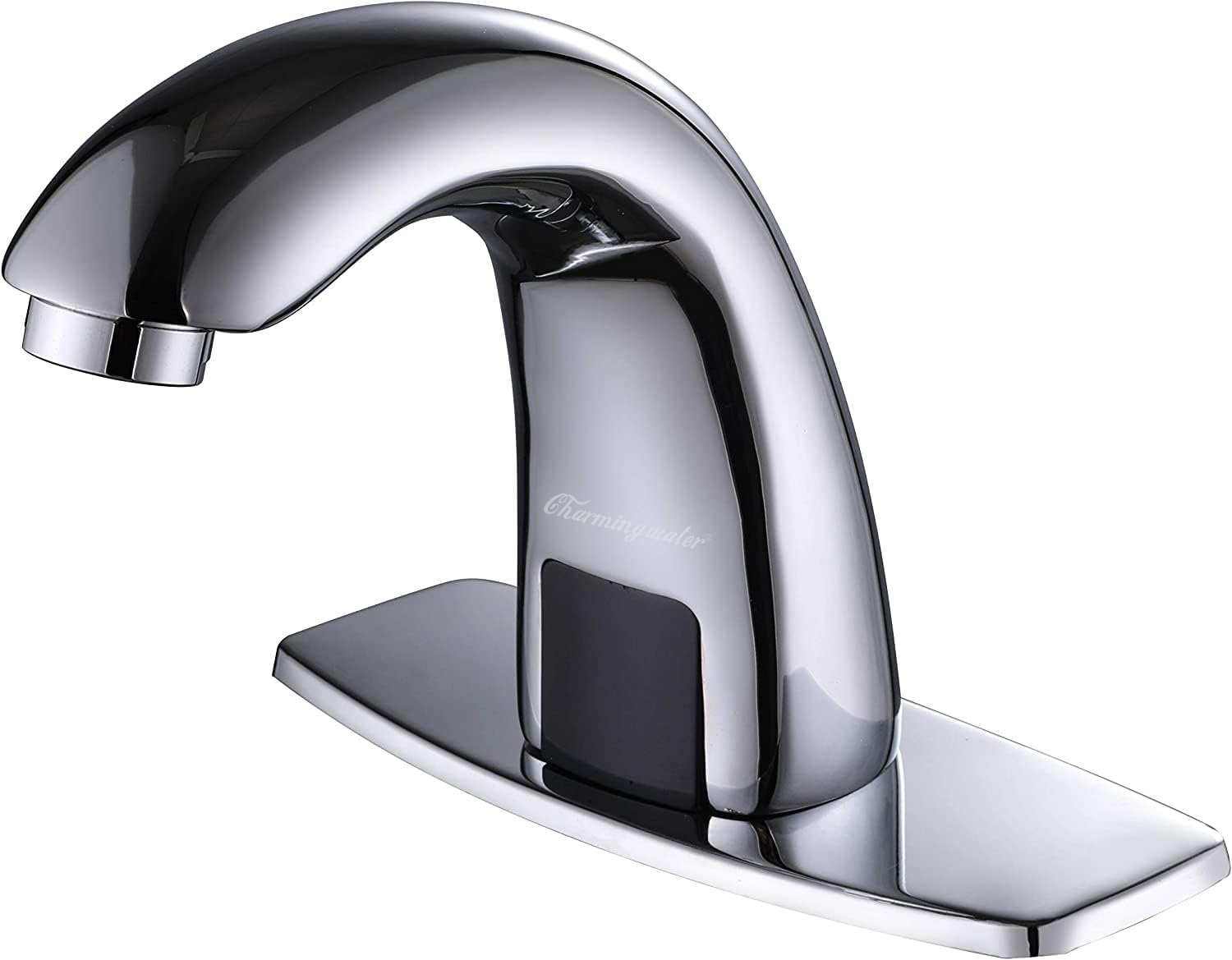 Charmingwater Touchless Bathroom Sink Faucet with Thermostatic Valve, Motion Automatic Sensor Faucet with Hole Cover Plate, Chrome