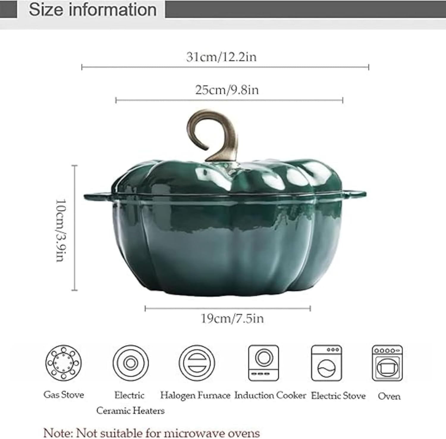 Orange,Mswborml Pumpkin Enameled Dutch Oven Pot with Lid and Non-Stick Ceramic Coating, Heat-Resistant Enamelled Cooking Pot, Heavy-Duty Shallow Casserole Braiser with Dual Handle, Easy to Clean