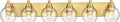 Bathroom Light Fixtures, 6 Light Brushed Gold Vanity Light, 38 Inch Modern Wall Sconces with Globe Clear Glass Shade, Vanity Lighting Fixtures Over Mirror, VL195-BG-6
