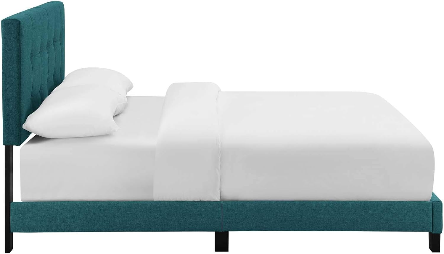 Modway Amira Tufted Fabric Upholstered Full Bed Frame With Headboard In Teal