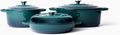 Larder & Vine 6-Piece Enameled Cast Iron Pan Cookware Sets, Includes 8 Quart and 5.7 Quart Dutch Oven with Lids, Braiser/Crock Pot with Lid (Bondi)